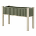 Jardinière surélevée 100 x 50 x 80 cm en plastique vert kaki et beige pour jardin
