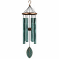 Carillon éolien 75 cm en métal vert patiné suspension décorative