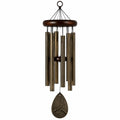 Carillon éolien 80 cm en métal brun avec support en bois style rustique