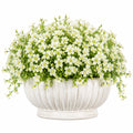 Plante artificielle en pot 32 cm fleurs blanches pot en céramique décoration intérieure