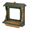 Mangeoire à oiseaux murale 30 x 18 x 35 cm en bois vert avec réservoir transparent