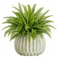 Plante verte artificielle en pot 55 cm plastique vert cache-pot en céramique décorative